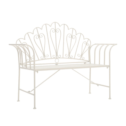 Garden Indoor Anti-Rust Iron Scalloped Cast Iron Bench, AI0888